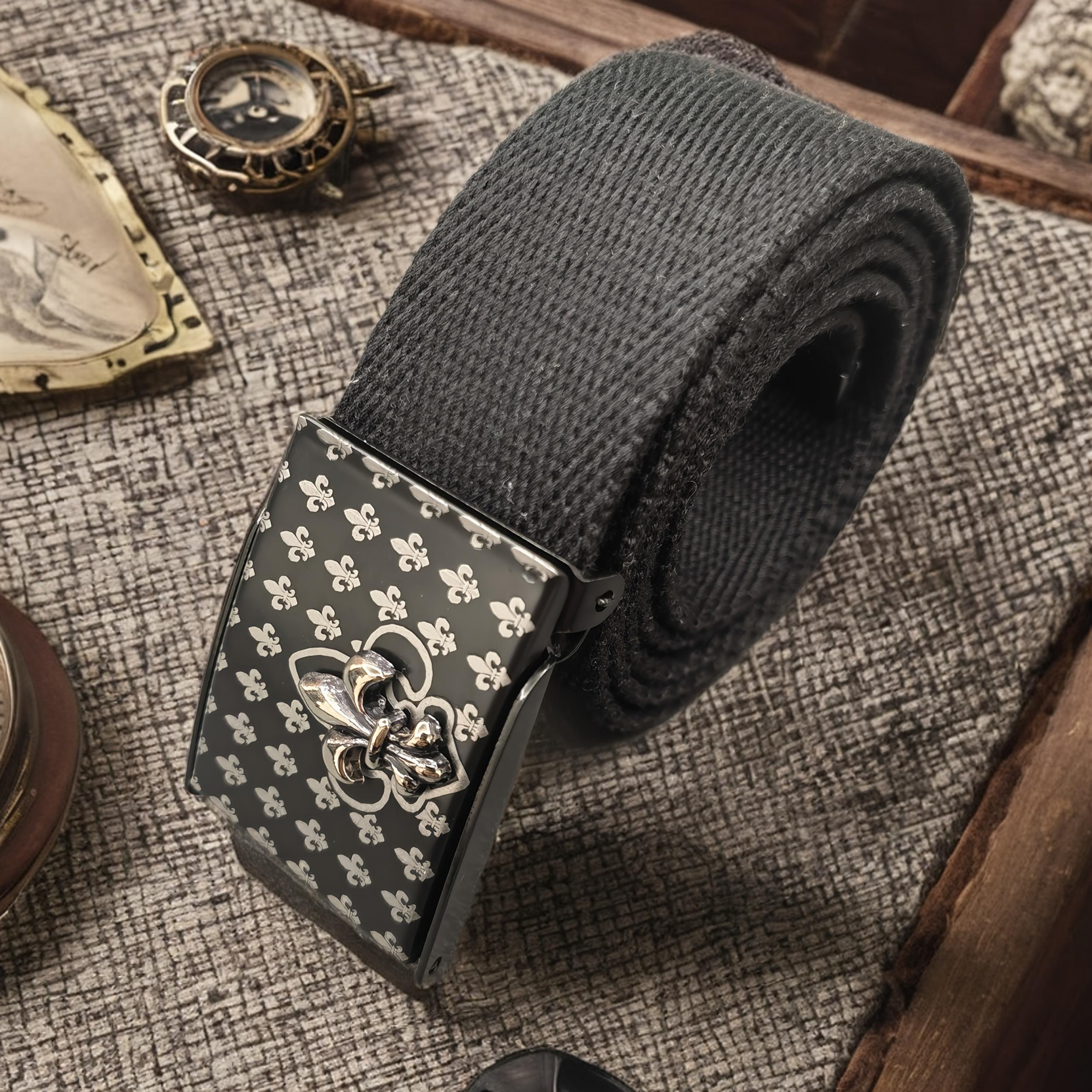 Customizable Canvas Belt for Men Square Buckle